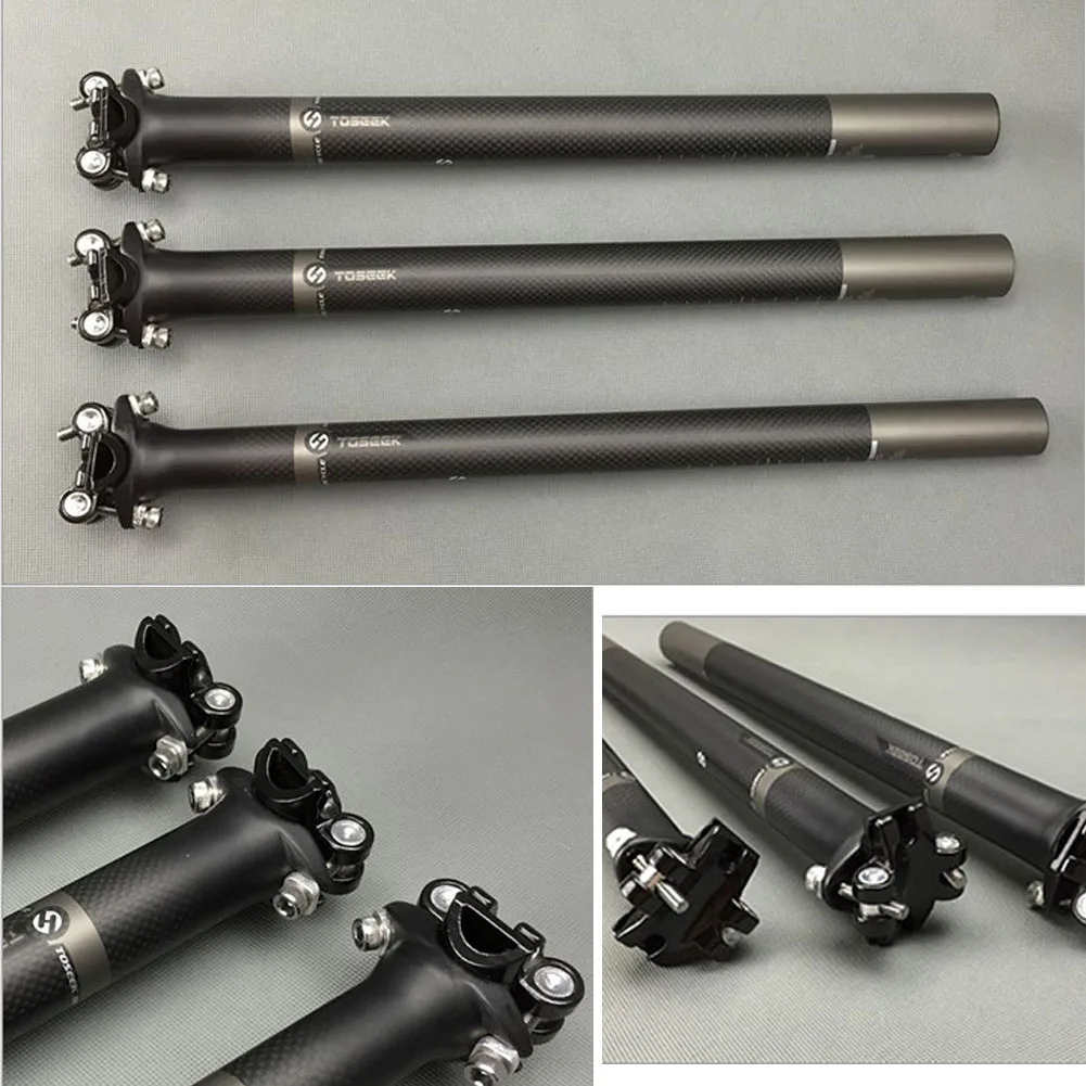 Труба для горного велосипеда, высокопрочная, регулируемая, с винтовым креплением, одноцветная, велосипедная, углеродное волокно, подседельный штырь, 3 K, прочный, Толстый разъем
