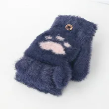 Милые детские перчатки для малышей; зимние теплые вязаные флисовые варежки с откидной крышкой и сердечками; удобные перчатки для детей#15