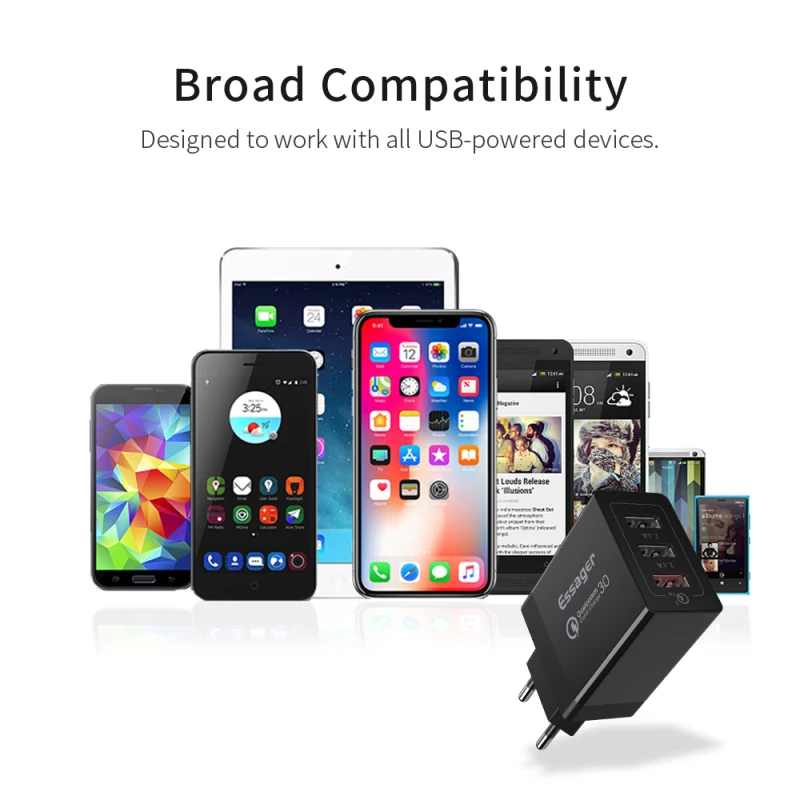 Essager 30 Вт Быстрая зарядка 3,0 USB зарядное устройство QC3.0 QC 4,0 Быстрая зарядка мультирозеточный мобильный телефон зарядное устройство для iPhone samsung Xiaomi Mi