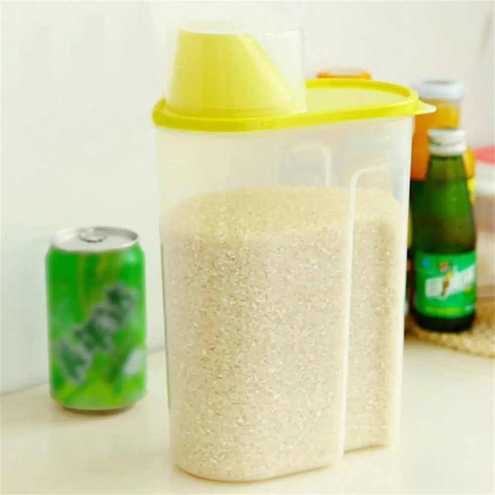 HobbyLane 2.5L Kitchen Food Cereal Storage Box Bean Rice Box Large Capacity Container - Цвет: green