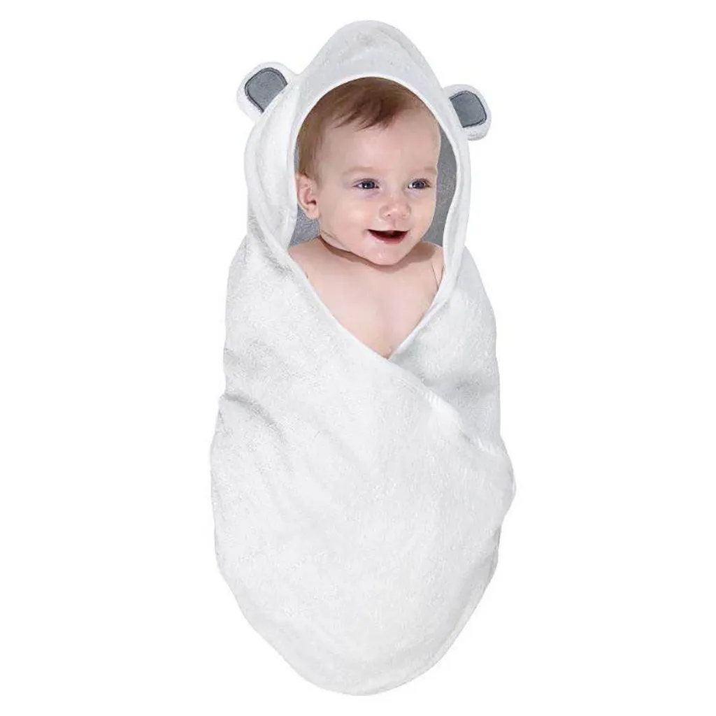 Comfortable Baby Bathrobe Cute Animal Babies Blanket Kids Hooded