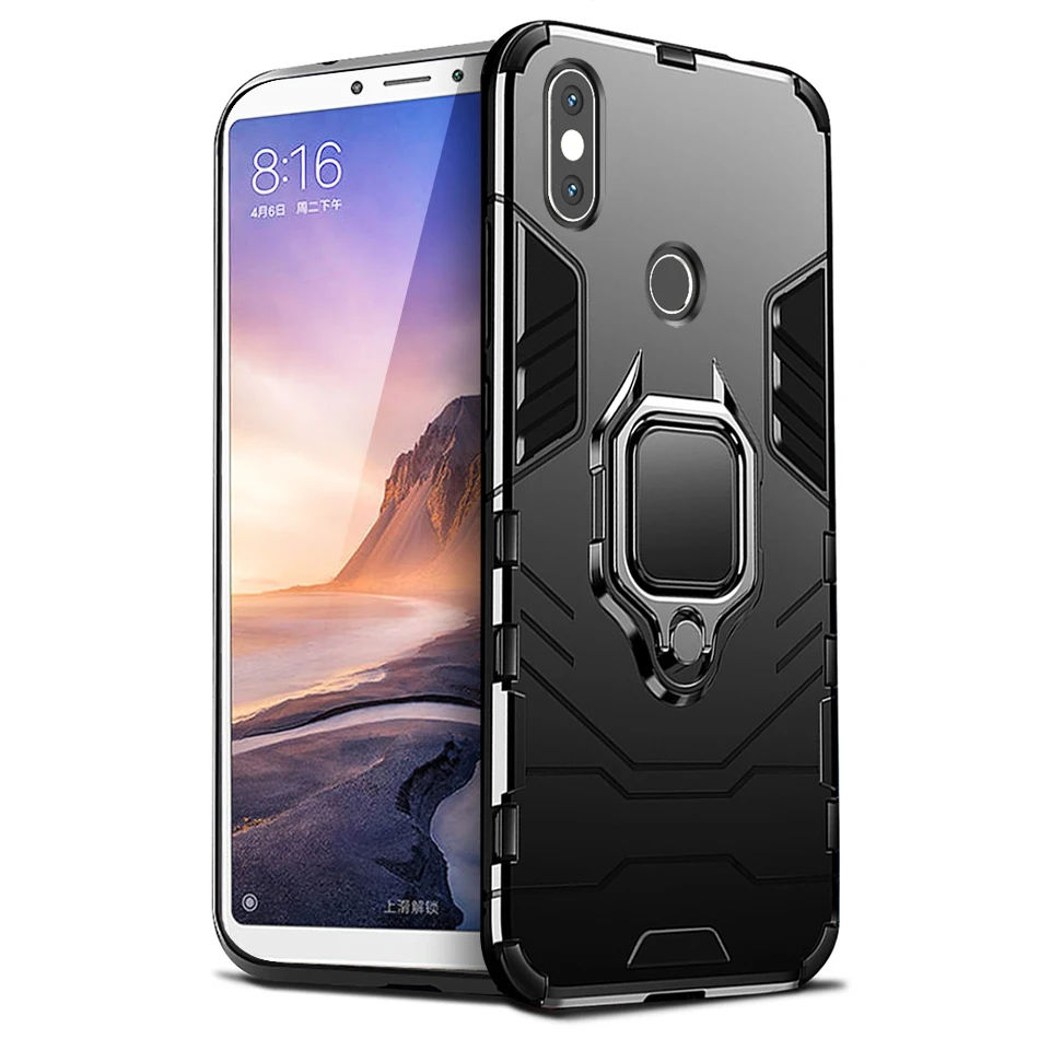 Бронированный чехол для Xiaomi mi Max 3 Чехол защитный бампер кольцо держатель Мягкая силиконовая задняя крышка для Xiao mi max 3 чехол s