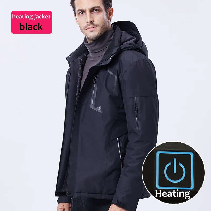 Мужская зимняя куртка с электрическим подогревом, теплая парка, зимнее пальто с капюшоном, камуфляжная ветровка, мужская куртка, Размер 6XL 8XL, дропшиппинг