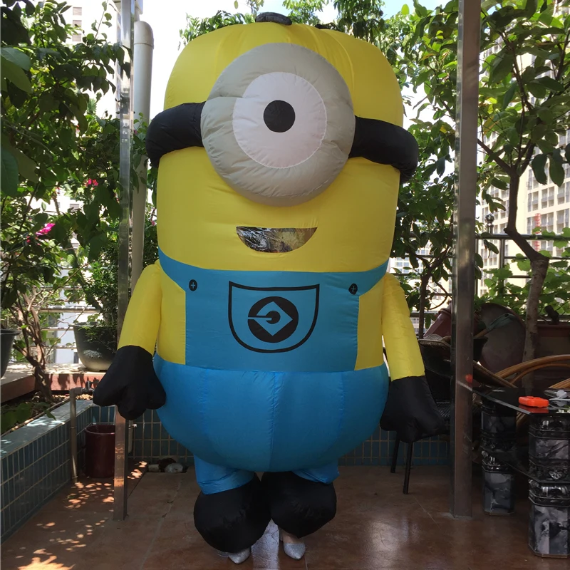 Cosplay Party Inflatable Adult Minion Costume Halloween Despicable Me christmas Mascot Men Women Fancy Dress Cloths Jumpsuit (2)