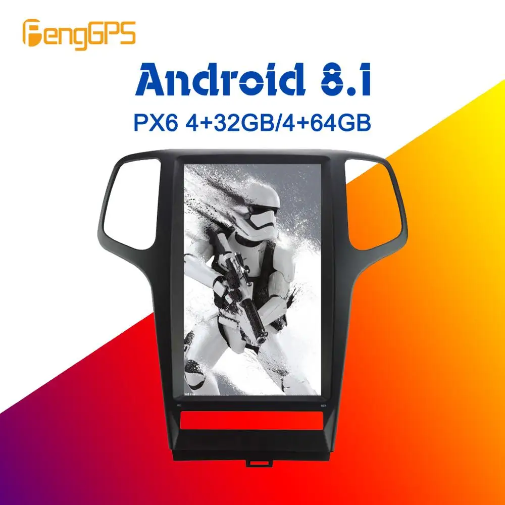 Android для JEEP Grand Cherokee 2010- Tesla экран PX6 автомобильный мультимедийный плеер без dvd Радио gps навигация трек 1 din