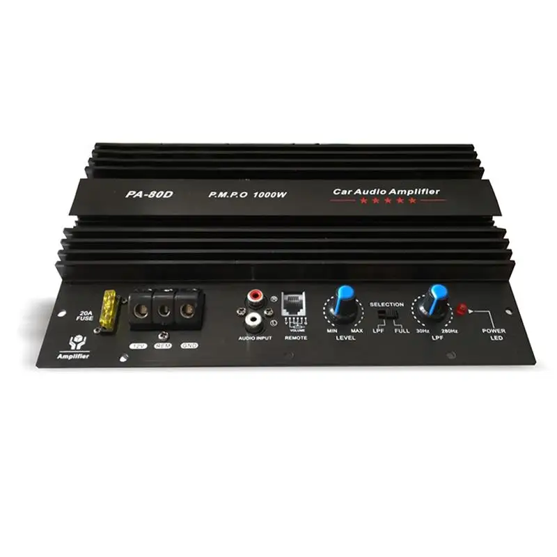 1000W 12V PA-80D Haut-parleur сабвуфер De Basse модная одежда по индивидуальному заказу, максимальная мощность Voiture аудио; моно канал без Perte Amplificateur