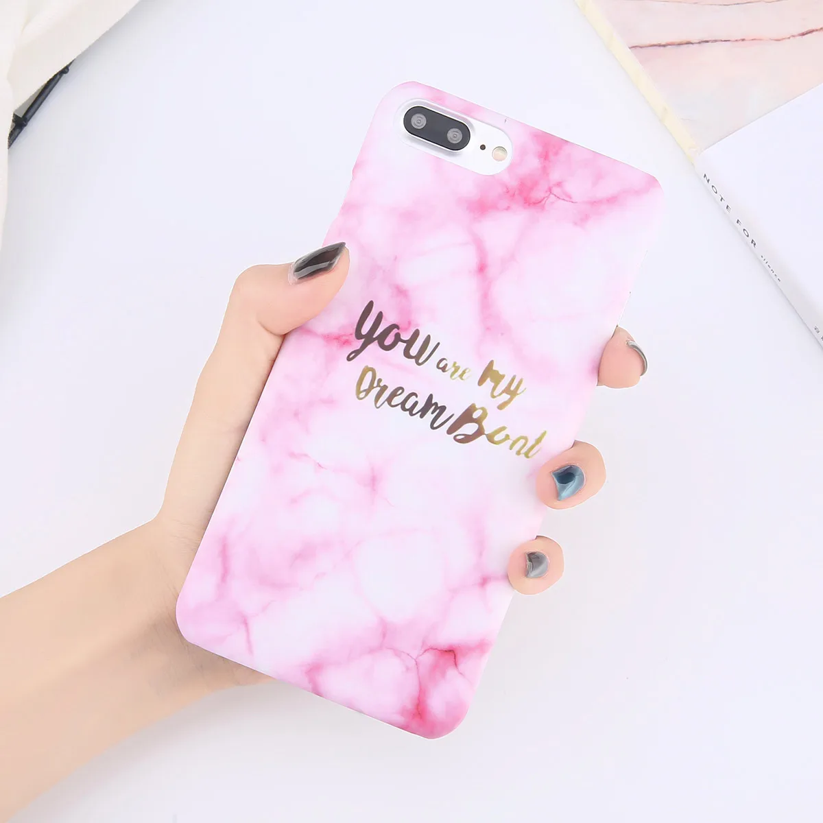 Lovebay текстура мрамор Английский алфавит чехол для телефона для iPhone 6 6s 7 8 Plus Жесткий PC мрамор для iPhone X XS XR XS Max задняя крышка - Цвет: 04