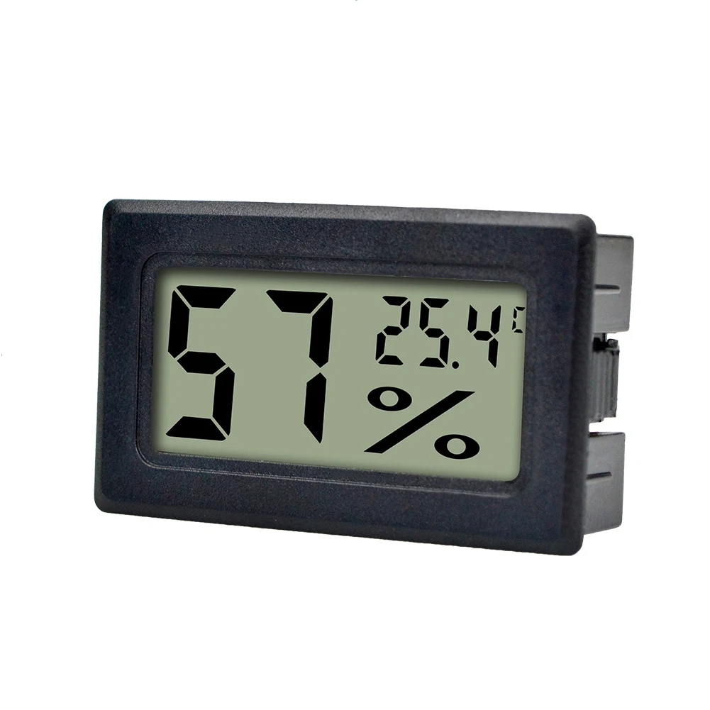 Digital LCD Temperature Luftfeuchtigkeit Thermometer Hygrometer mit Fühler Black 