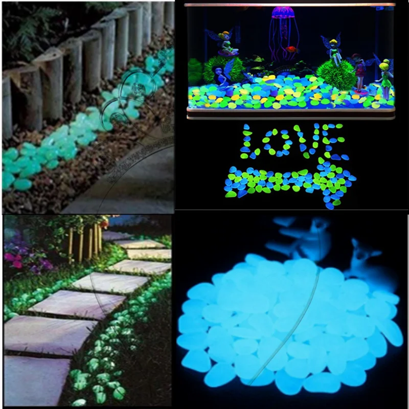 25/50pcs Glow in the Dark Garden Pebbles Glow Stones Rocks for Walkways Garden 