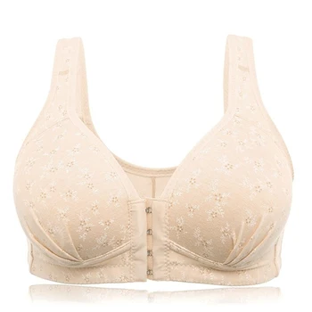 

Female Front Buckle Sexy Seamless Bra Printed Flower Push Up Underwear Gather Bras For Women Lingerie Bralette