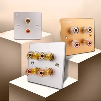 

Audio Socket Banana Female Binding Post Banana Terminal Panel Socket 5.1System 86Type Wall Plug Hifi Speaker Cable Y Socket