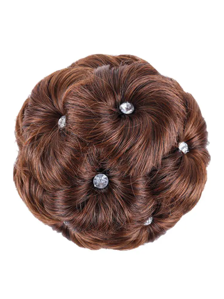 Women Ladies Messy Scrunchie Chignon Hair Bun Straight Elastic Band Updo Hairpiece Synthetic Hair Extension Hair Bands Decor