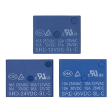10 шт. DC Мощность реле T73 5 V/12 v/24 v SRD-5VDC-SL-C SRD-12VDC-SL-C SRD-24VDC-SL-CPCB Тип 5Pin