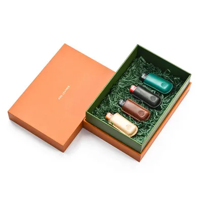 4 Piece Set Exquisite Short Style Holster Travel Pocket Portable Cigarette Lighter Cowhide Leather Case Creative Handmade Men's Hipsters Gifts - Цвет: 4 Piece Set