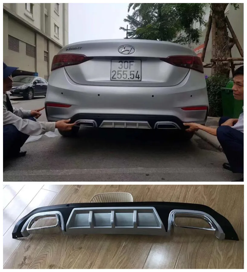 

ABS Car Rear Trunk Lip Bumper Diffuser Protector Cover Fits For HYUNDAI VERNA / ACCENT 2018 2019