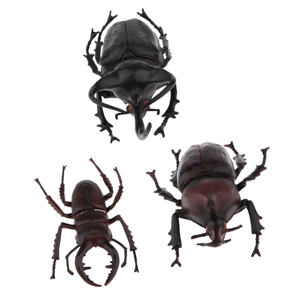 Set Of 3, Lifelike Artificial Plastic Animal Insects Figurine Kids Toy Gift