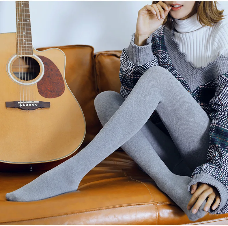 Winter Women Tights Stripe Combed cotton Hosiery Solid Candy Color Collants Femme Standard Stockings Pantyhose For Woman