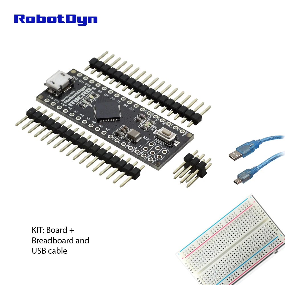 KIT Micro ATmega32U4(5 В, 16 мГц). Контакты распаян. Совместимость с Arduino Micro и Leonardo - Цвет: KIT