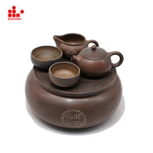 BOERNA Handmade Nixing Teapot Drinkware Tea Pot Cup Set Nixing Clay Kung Fu Tea Sets Nixing Ceramic Chinese puer Tea set kettle