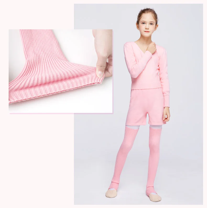 Mädchen Kinder Gestrickte Beinlinge Lange Tanz Strumpf Warme Ballett Socken Kinder Ausübung Ballett Schutz Socken Tanz Zubehör – Detail 5