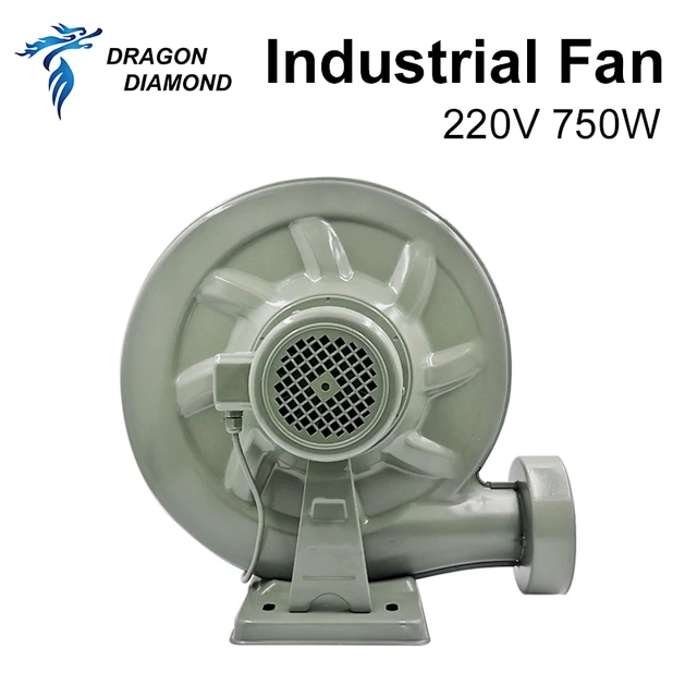 750W Exhaust Fan 110/220V Air Blower Centrifugal For Co2 Laser Engraver and CNC Router Medium Pressure Lower Noise metal shell 2