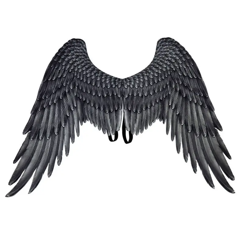 

Halloween 3D Angel Wings Mardi Gras Theme Party Cosplay Wings For Children Adult Big Large Black Wings Devil Costume