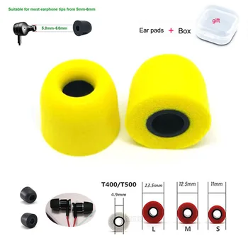 

2pcs/1pair ANJIRUI T400 12.5mm 6 colors 4.9mm Caliber Ear Pads/cap memory foam eartips for ear Headphones tips sponge ear cotton