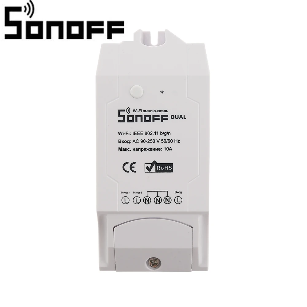 Sonoff DUAL R2 умный дом WiFi переключатель дистанционного интеллектуального управления розетка домашняя Автоматизация для Sonoff Dual Itead беспроводной переключатель