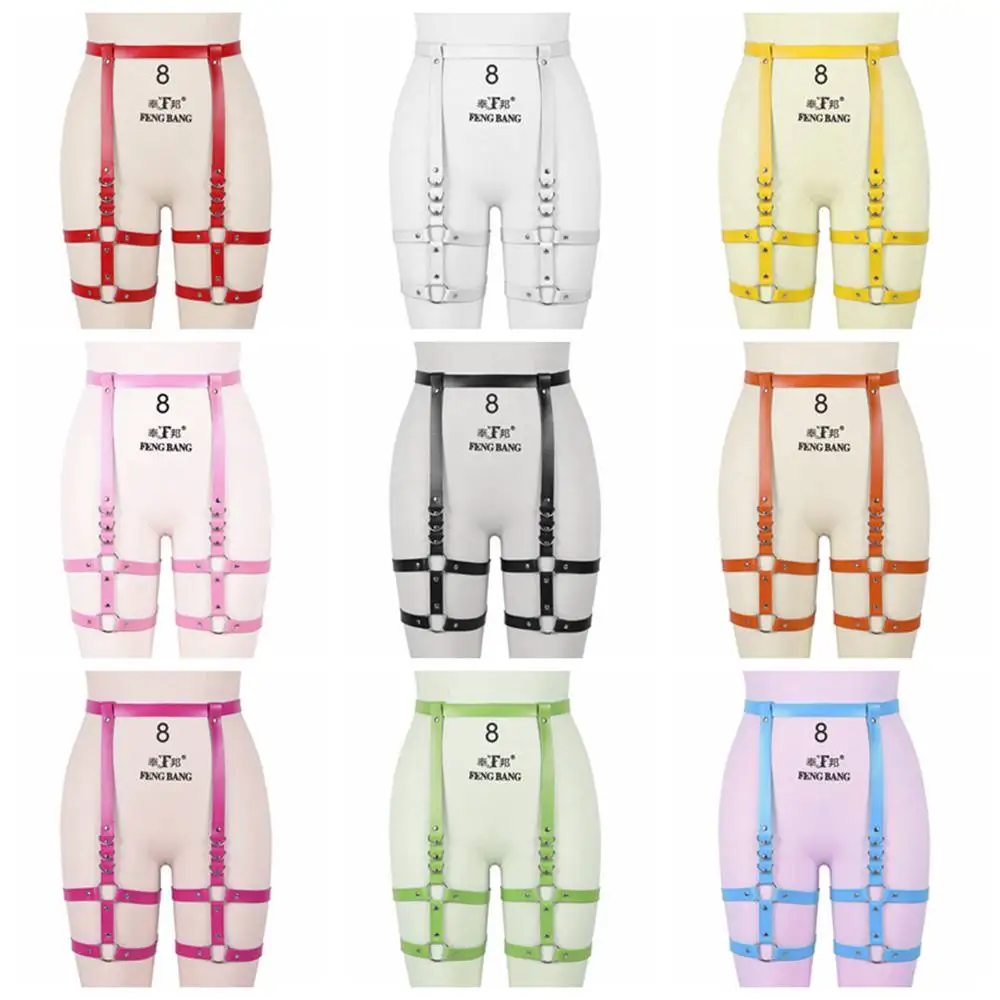 Fetish Fashion Adjustable Tassel Chain Belt Harness / Sexy PU leather Belt for Men and Women main image 1