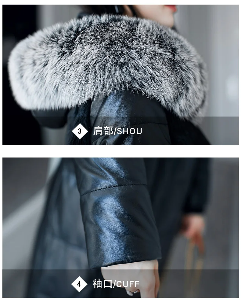 Genuine Leather Jacket Women Winter Real Mink Fur Sheepskin Coat Long White Duck Down Jackets Korean Chaquetas Mujer 7113
