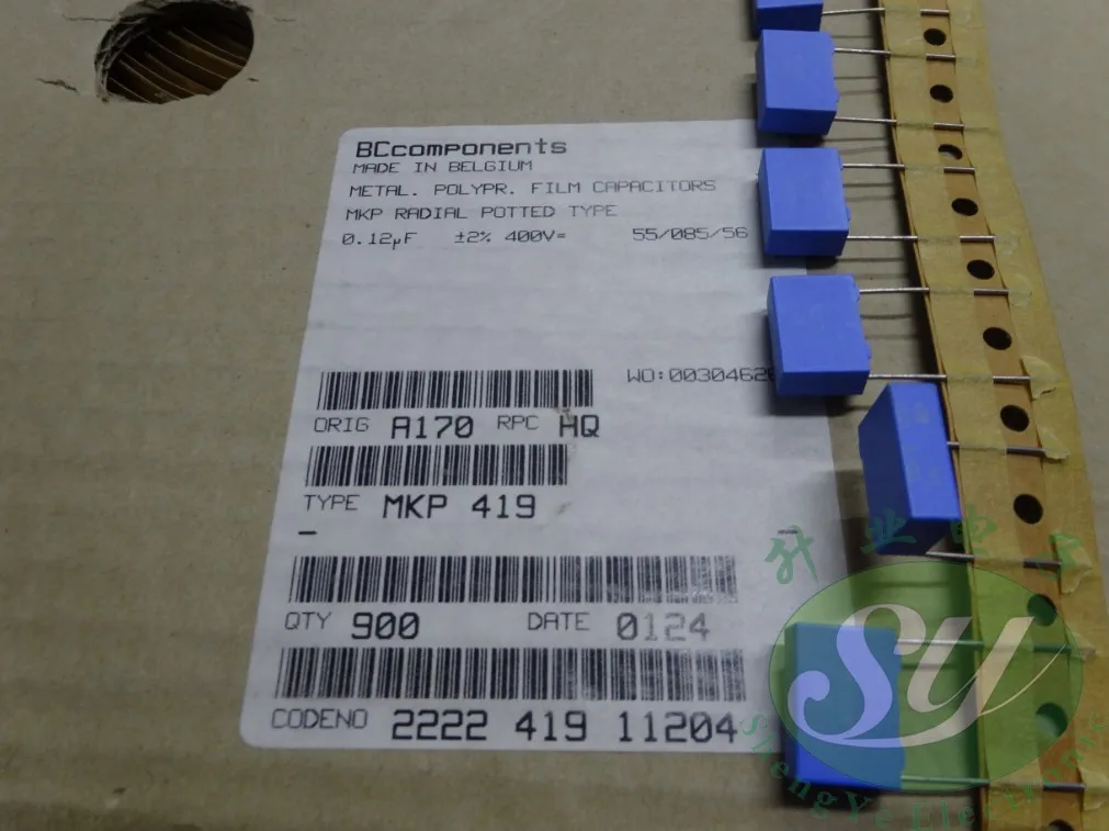 50 шт VISHAY BC MKP419 0,12 мкФ/400 V 120NF u12 124 precision 2% пленочный конденсатор