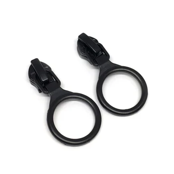 

10PCS Black Zipper Sliders O-ring Resin 5# Metal Leather Zippers Head Pulls Replacement DIY Sewing Craft
