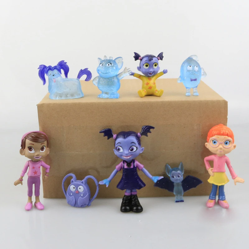 9 шт./компл. Junior Vampirina мультфильм фигурку игрушки куклы «вамп» для девочек ПВХ модели аниме игрушка для детей подарок на день рождения