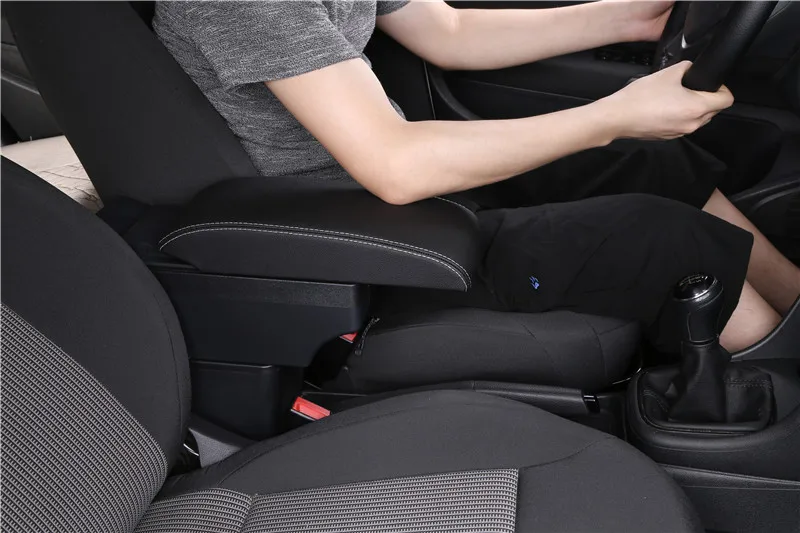 Для KIA picanto подлокотник коробка центральный магазин содержание коробка с подстаканником продукты интерьер автомобиля-Стайлинг аксессуар - Название цвета: E1 style black