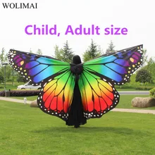 Крылья для танца живота крылья бабочки палочки сумка Детский костюм для танца живота детский Женский взрослый танец живота красочные крылья