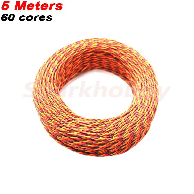 5 метров 22AWG 60 Core 3P Twist Servo Удлинительный кабель Коричневый Красный Оранжевый JR Futaba
