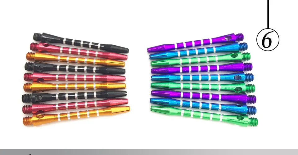 Easytoday 18Pcsset Darts Shafts Accessories Six Colors Aluminum Screw Dart Shaft Standard 2BA Long 48mm Shafts Wholesale (6)