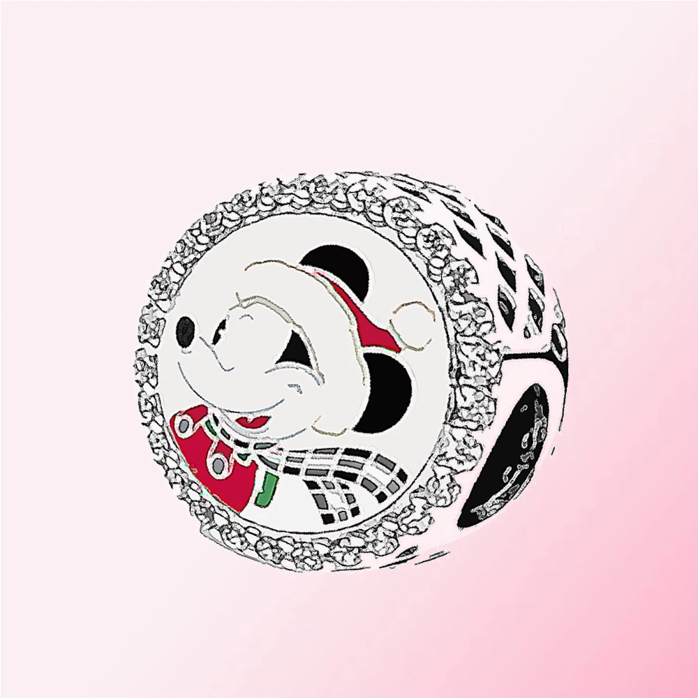 925 пробы, серебряное, 1:1, классическое, мультяшное, парки, праздник,, очаровательное, украшенное бисером, модное, высокое качество, ювелирное изделие