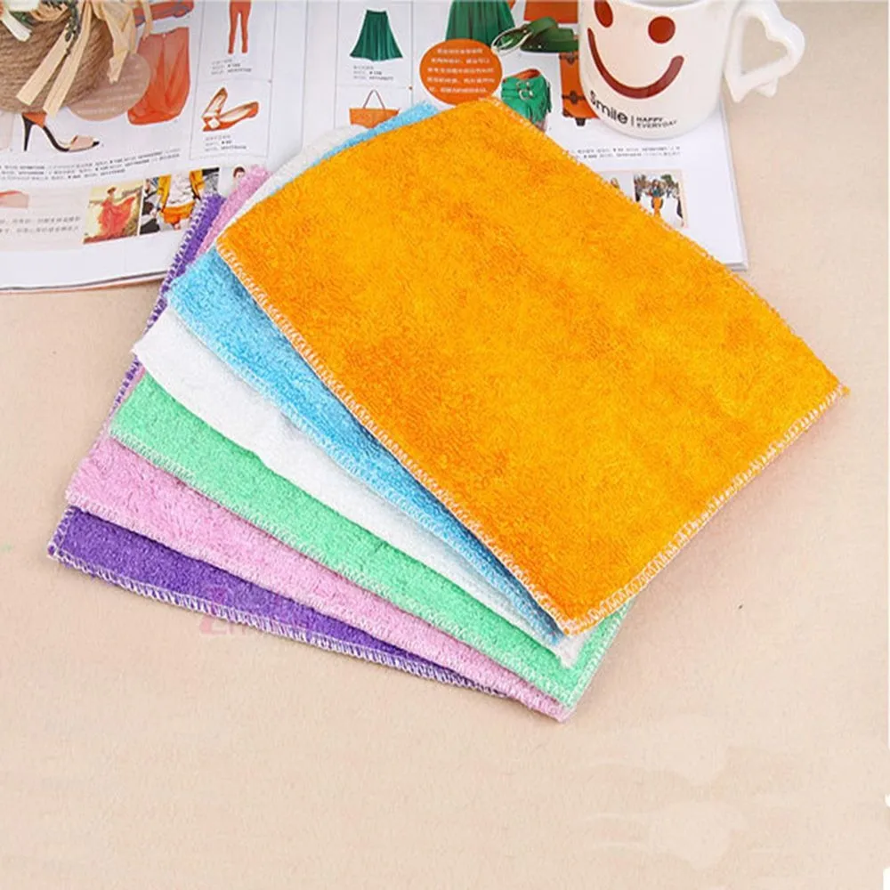 

1PC Anti-grease Cloth Bamboo Fiber Washing Towel Magic Kitchen Cleaning Wiping Rags Wholesale Free Shipping L*5