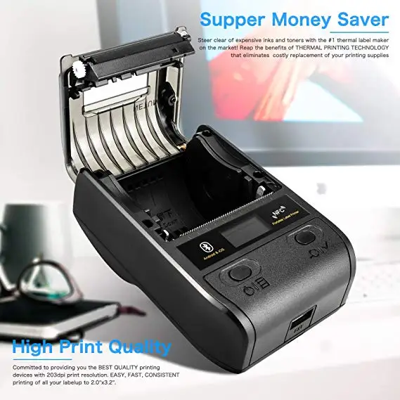 NETUM Bluetooth термопринтер Мини Портативный 58 мм чековый принтер маленький для