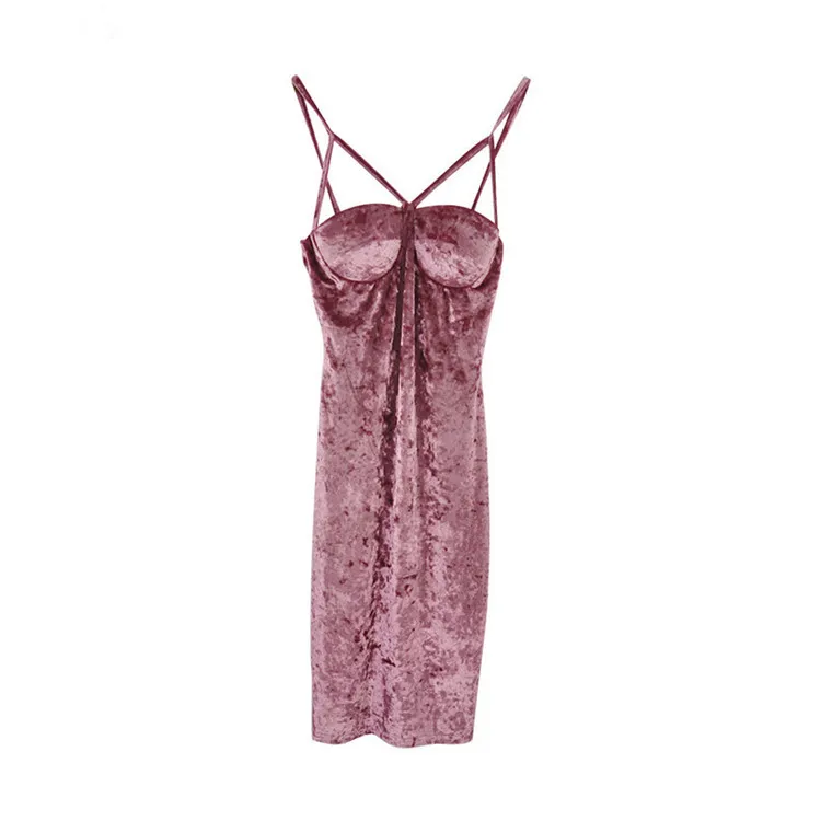 Женское бархатное платье MVGIRLRU розовое праздничное без рукавов|pencil dress|velvet