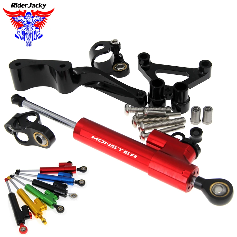 

Motorcycle Mounting Holder Steering Damper Bracket Stabilizer For DUCATI Monster 696 796 795
