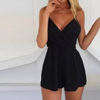 

2019 Elegant Bodycon Jumpsuit Summer Women V-Neck Rompers Sexy Club Playsuit Romper