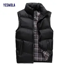 

YESMOLA Men's Vest Jacket Thickened Warm Down Cotton Vest Men's Winter Oversized Cotton Vest Waistcoat Sleeveless Jacket