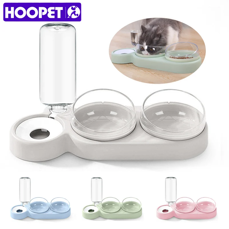 Новая двойная миска для домашних животных HOOPET дозатор воды собак и кошек