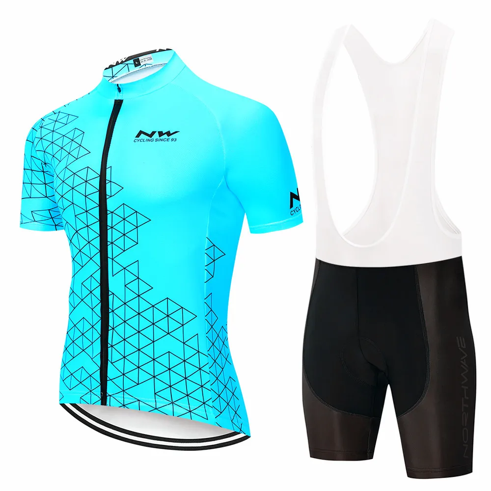 NW Лето Велоспорт Джерси короткий рукав велосипедный набор одежда ropa Ciclismo uniformes велосипедная Одежда Майо нагрудник шорты - Цвет: Cycling set