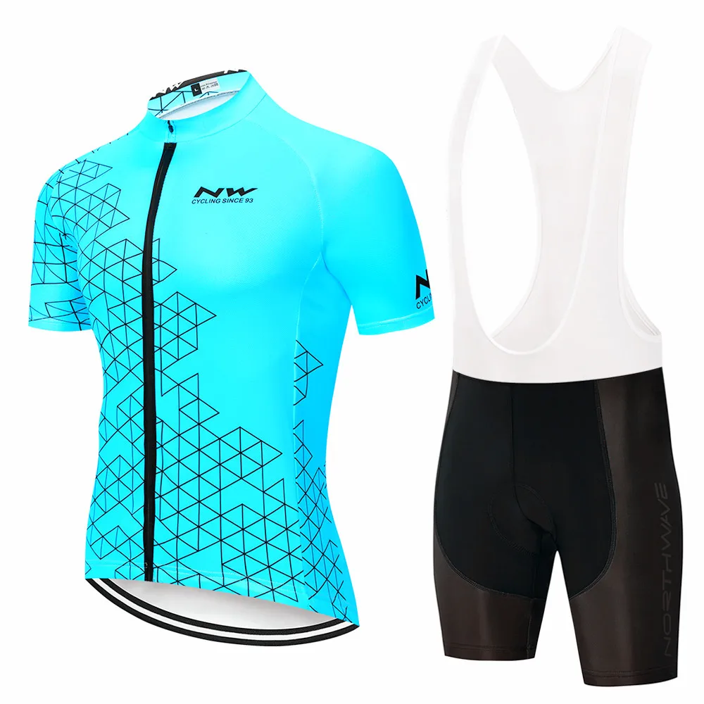 Cycling set NW Лето Велоспорт Джерси короткий рукав велосипедный набор одежда ropa Ciclismo uniformes велосипедная Одежда Майо нагрудник шорты - Цвет: Cycling set