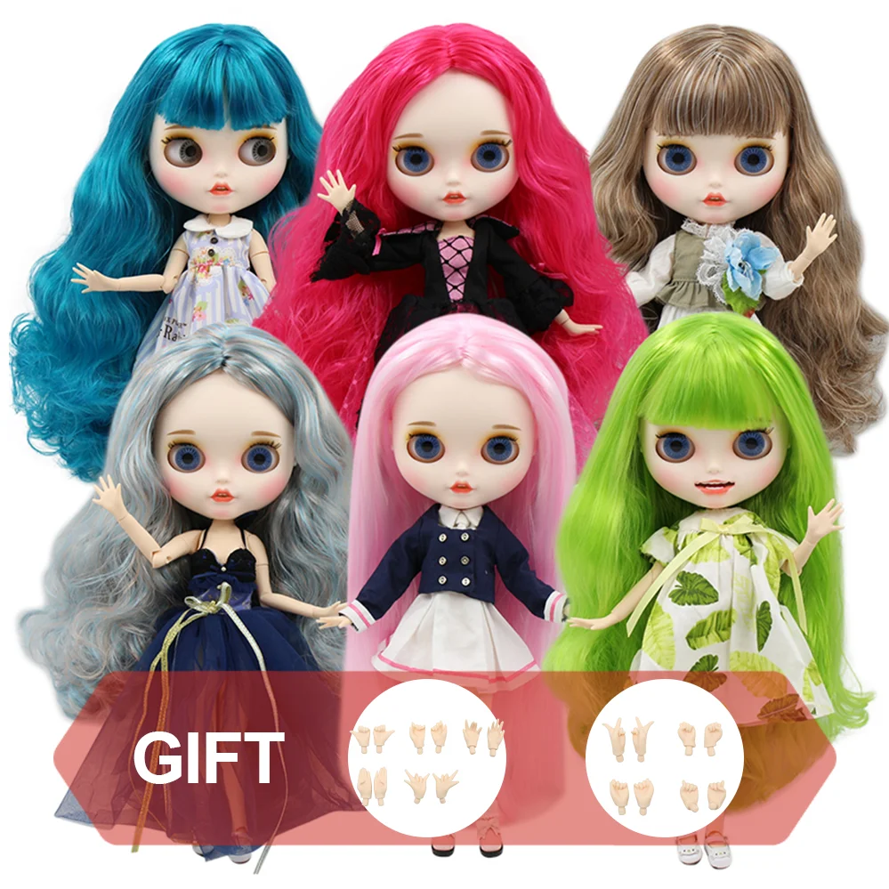 ICY DBS factory Blyth кукла шарнирное тело матовое лицо с хендабом или большой грудью разные цвета волос белая кожа 30 см 1/6 BJD игрушка подарок
