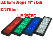 48x12 точек красный зеленый синий белый цвет HUIDU перезаряжаемый светодиодный значок имя знак программируемый для поверхностого монтажа светодиодный дисплей именная бирка