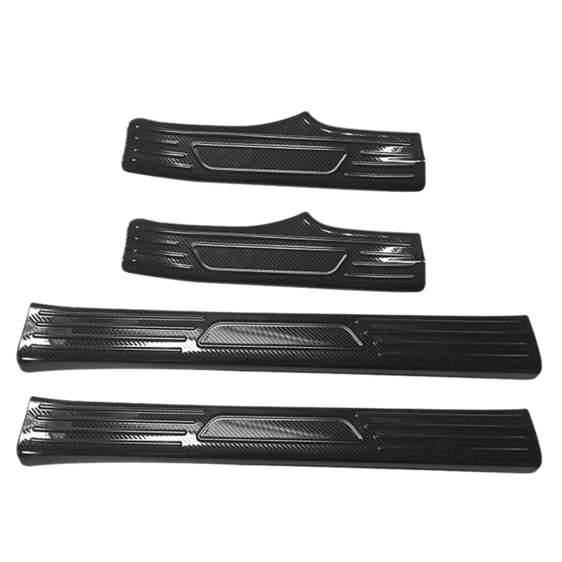 

4Pcs Black Stainless Steel Door Sill Scuff Plate Car Welcome Pedal Sill for Tesla Model 3